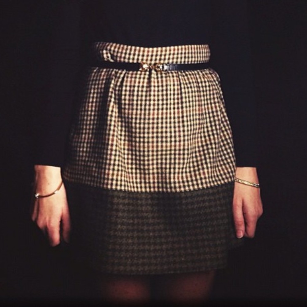 J.Crew Houndstooth Wool Skirt